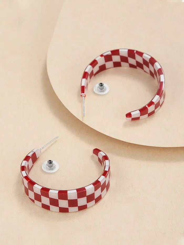Yellow Chimes Earrings for Women and Girls Fashion Red White Hoops Lightweight Minimalist Acrylic Statement Style Hoop Earrings Birthday Gift for girls and women Anniversary Gift for Wife Yellow Chimes Bracelets