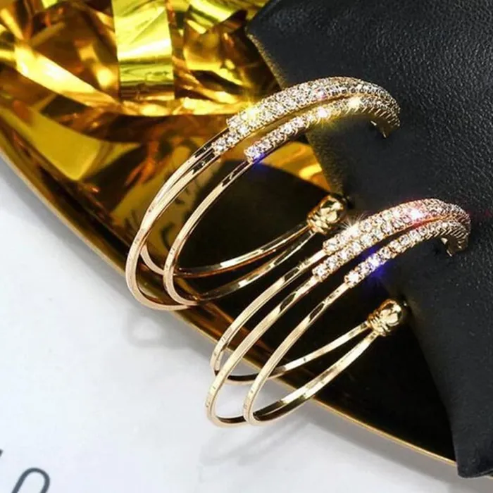 Yellow Chimes Earrings for Women and Girls Hoop Earrings for Girls Rose Gold Toned Crystal Studded Hoop Earrings Birthday Gift for girls and women Anniversary Gift for Wife Yellow Chimes Earrings