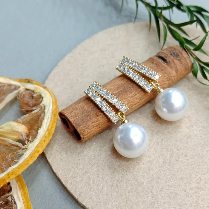 Yellow Chimes Earrings For Women Gold Tone Contemporary Crystal Studded Pearl Hanging Drop Earrings For Women and Girls Yellow Chimes Necklaces