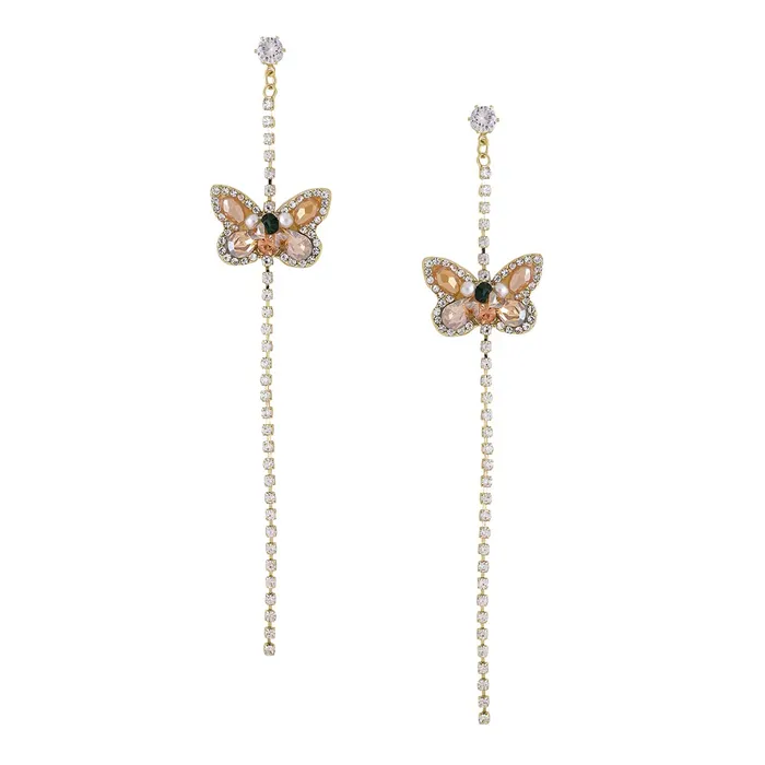 Yellow Chimes Earrings For Women Gold Tone Crystal Long Chain With Butterfly Stud Dangle Earrings For Women and Girls Yellow Chimes Necklaces Yellow Chimes Earrings For Women Gold Tone Crystal Long Chain With Butterfly Stud Dangle Earrings For Women and Girls Yellow Chimes Necklaces