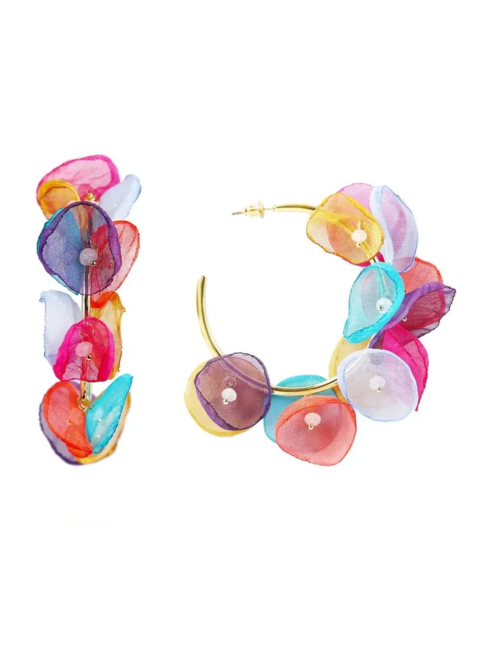 Yellow Chimes Earrings For Women Gold Tone Hoop With Multicolor Petals Attached Earrings For Women and Girls Yellow Chimes Necklaces Yellow Chimes Earrings For Women Gold Tone Hoop With Multicolor Petals Attached Earrings For Women and Girls Yellow Chimes Necklaces