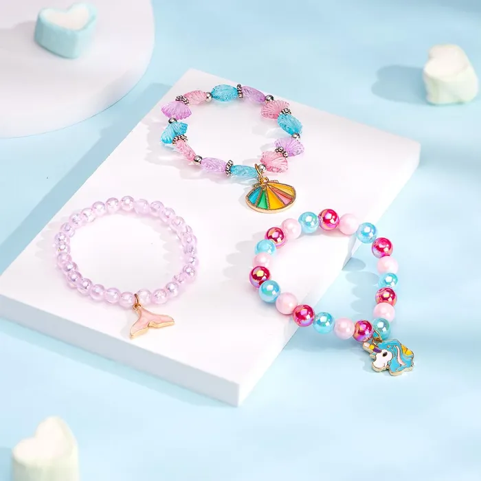 Yellow Chimes Earrings Melbees by Yellow Chimes Bracelet for Kids and Girls Beads Bracelets for Girls 3pcs Combo of Charm Beads Bracelet Birthday Gift For girls and Kids