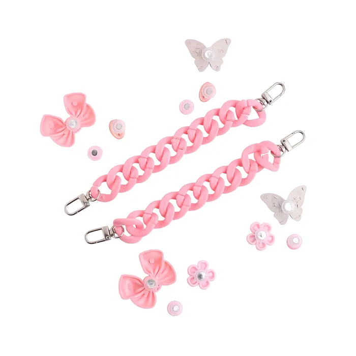 Yellow Chimes Earrings Melbees by Yellow Chimes Shoe Chains for Kids Girls Teens Shoe Dcor Accessories Butterfly Shaped Pink DIY Shoe Decoration Charms Shoe Chains for Unisex Shoe Chain Charms for CrocClogs