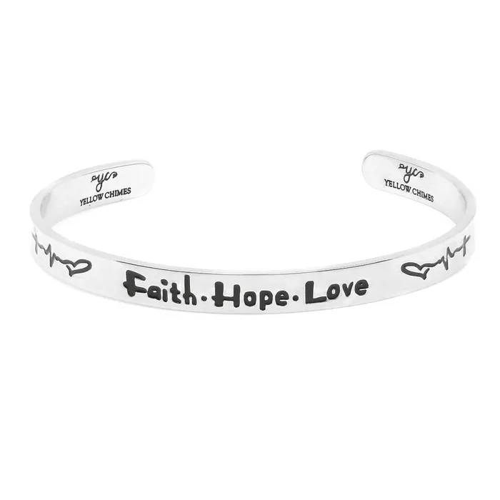 Yellow Chimes Earrings Yellow Chimes Bracelet for Unisex Faith Hope Love Inspirational Gifts Message Engraved Mirror Polish Stainless Steel Unisex Karma Band Kada Bracelet for Men and Women Yellow Chimes Earrings Yellow Chimes Bracelet for Unisex Faith Hope Love Inspirational Gifts Message Engraved Mirror Polish Stainless Steel Unisex Karma Band Kada Bracelet for Men and Women