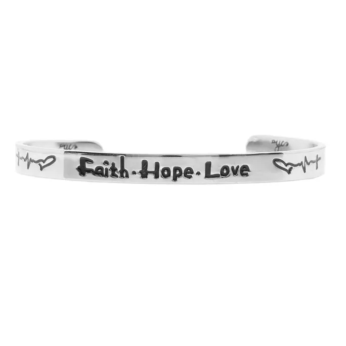 Yellow Chimes Earrings Yellow Chimes Bracelet for Unisex Faith Hope Love Inspirational Gifts Message Engraved Mirror Polish Stainless Steel Unisex Karma Band Kada Bracelet for Men and Women