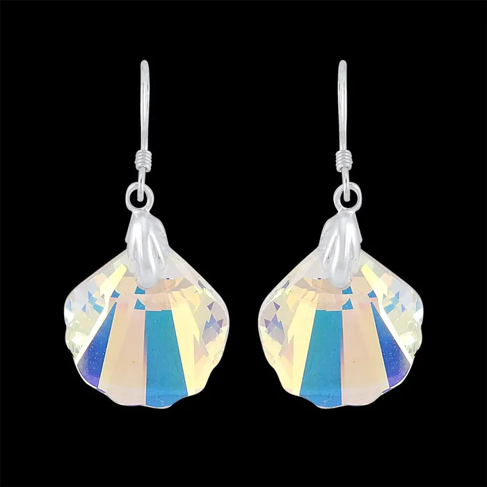 Yellow Chimes Earrings Yellow Chimes Crystals from Swarovski 925 Sterling Silver Hallmark and Certified Purity Sheer Depth Shell Crystal Earrings for Women and Girls