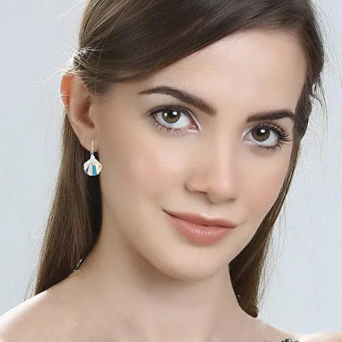 Yellow Chimes Earrings Yellow Chimes Crystals from Swarovski 925 Sterling Silver Hallmark and Certified Purity Sheer Depth Shell Crystal Earrings for Women and Girls