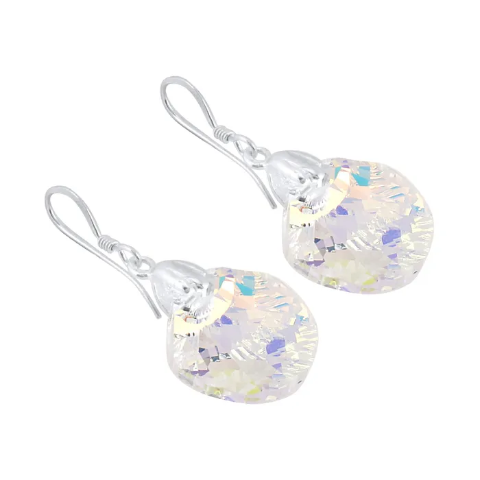 Yellow Chimes Earrings Yellow Chimes Crystals from Swarovski 925 Sterling Silver Hallmark and Certified Purity Sheer Depth Shell Crystal Earrings for Women and Girls
