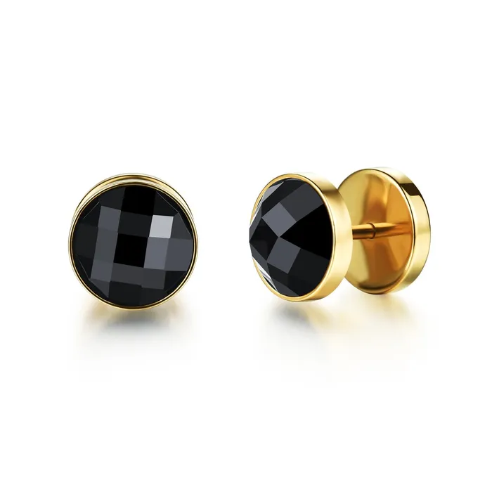 Yellow Chimes Earrings Yellow Chimes Earrings for Men and Boys Stud Earrings for Men Stainless Steel Studs Magnetic Earrings for Boys Birthday Gift for Men and Boys Anniversary Gift for Husband Golden 6