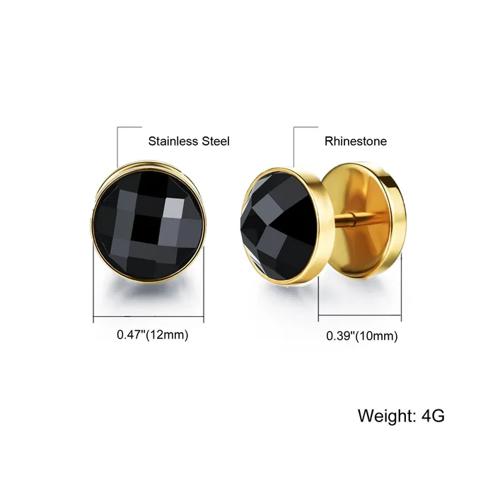 Yellow Chimes Earrings Yellow Chimes Earrings for Men and Boys Stud Earrings for Men Stainless Steel Studs Magnetic Earrings for Boys Birthday Gift for Men and Boys Anniversary Gift for Husband Golden 6