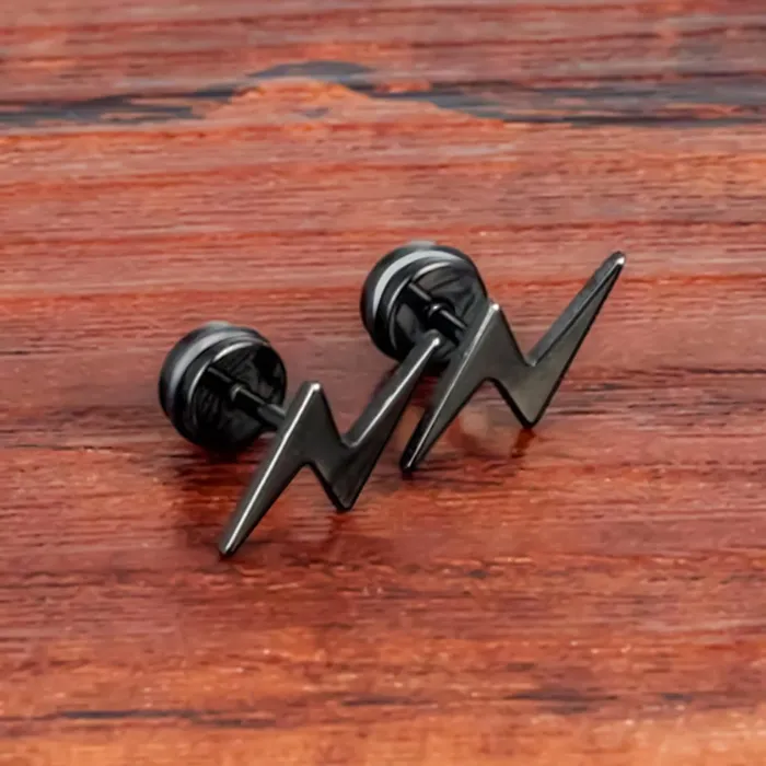 Yellow Chimes Earrings Yellow Chimes Earrings for Men and Boys Studs for Men 2 Pair Combo of Gold Toned Black Studs Birthday Gift for Men and Boys Anniversary Gift for Husband