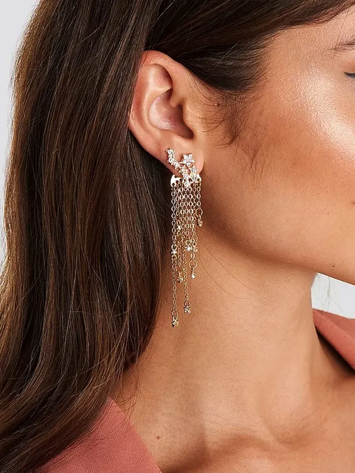 Yellow Chimes Earrings Yellow Chimes Earrings for Women and Girls Crystal Dangler Gold Toned Crysatl Drop Long Danglers Earrings Birthday Gift for girls and women Anniversary Gift for Wife