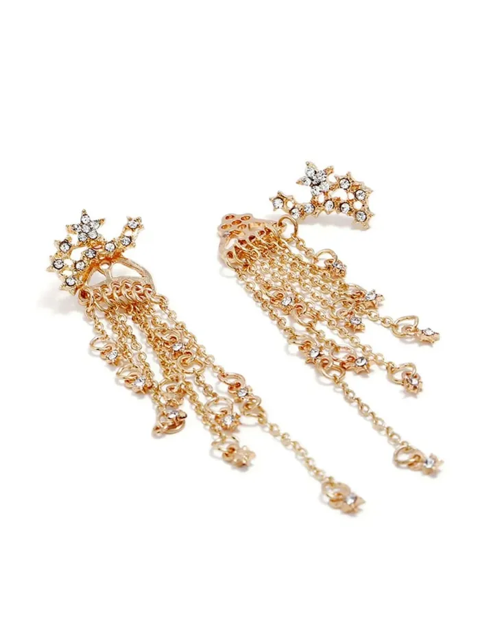 Yellow Chimes Earrings Yellow Chimes Earrings for Women and Girls Crystal Dangler Gold Toned Crysatl Drop Long Danglers Earrings Birthday Gift for girls and women Anniversary Gift for Wife