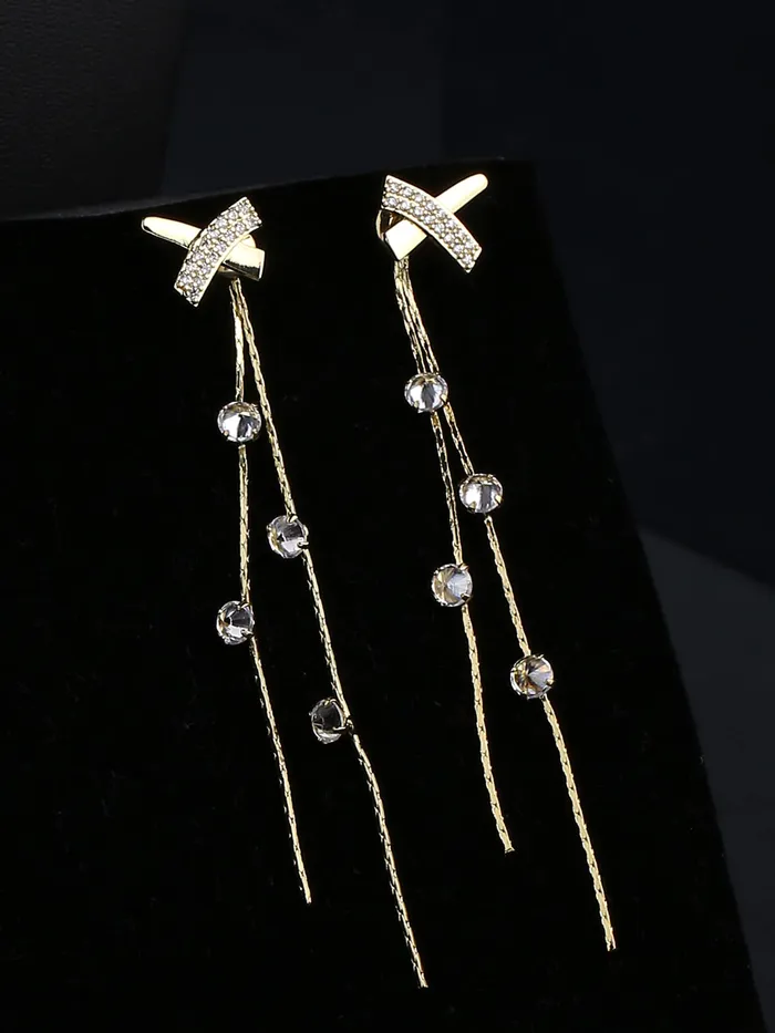 Yellow Chimes Earrings Yellow Chimes Earrings for Women and Girls Crystal Dangler Gold Toned Crystal Drop Designed Long Danglers Earrings Birthday Gift for girls and women Anniversary Gift for Wife