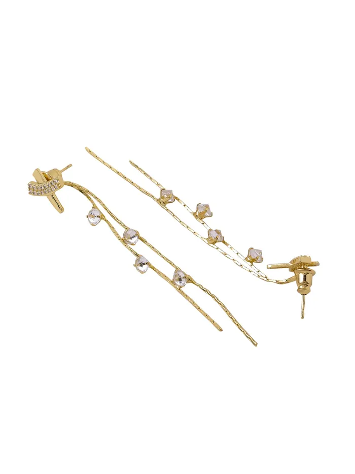 Yellow Chimes Earrings Yellow Chimes Earrings for Women and Girls Crystal Dangler Gold Toned Crystal Drop Designed Long Danglers Earrings Birthday Gift for girls and women Anniversary Gift for Wife