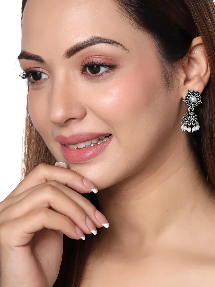 Yellow Chimes Earrings Yellow Chimes Earrings for Women and Girls Traditional Silver Oxidised JhumkaGerman Silver Combo of 3 Pairs Jhumki EarringsBirthday Gift For girls and women Anniversary Gift for Wife