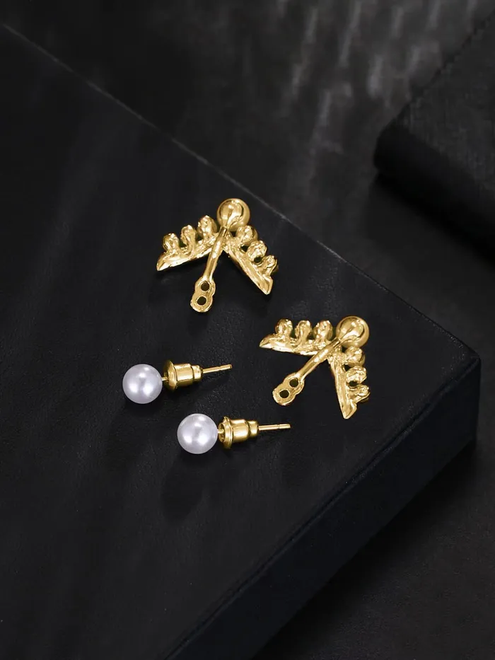 Yellow Chimes Earrings Yellow Chimes Earrings For Women Gold Tone Geometrical Shape Pearl Studded Drop Earrings For Women and Girls