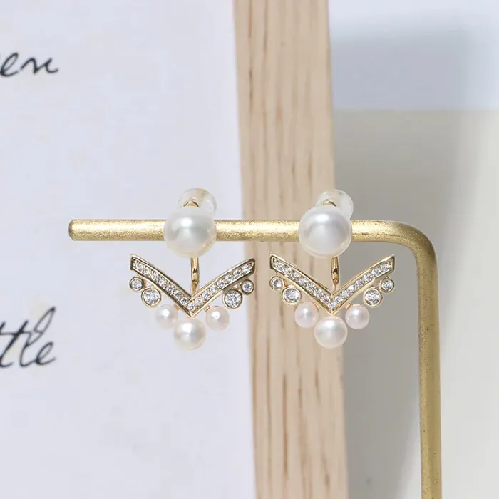 Yellow Chimes Earrings Yellow Chimes Earrings For Women Gold Tone Geometrical Shape Pearl Studded Drop Earrings For Women and Girls