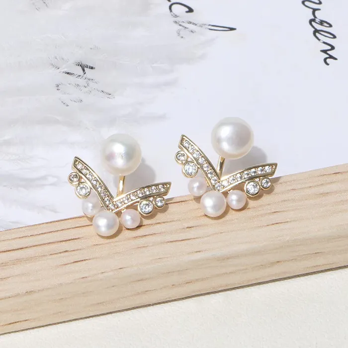 Yellow Chimes Earrings Yellow Chimes Earrings For Women Gold Tone Geometrical Shape Pearl Studded Drop Earrings For Women and Girls