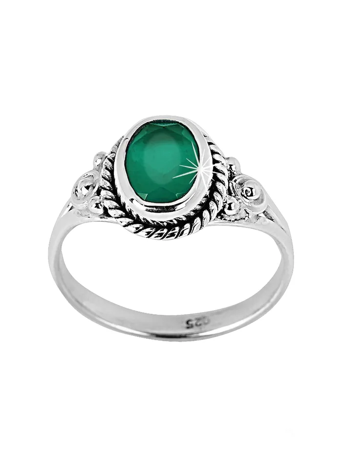 Yellow Chimes Earrings Yellow Chimes Emerald Quartz Gemstone 925 Sterling Silver Hallmark and Certified Purity Finger Ring Earrings for Women and Girls
