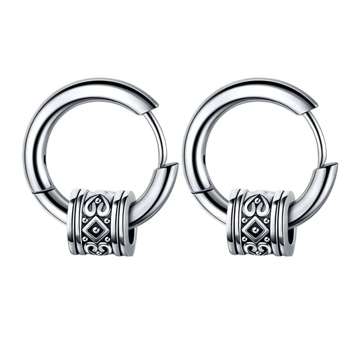 Yellow Chimes Earrings Yellow Chimes Hoop Earrings for Men Western Style 316L Stainless Steel Silver Hoops Earrings for Men and Women Yellow Chimes Earrings Yellow Chimes Hoop Earrings for Men Western Style 316L Stainless Steel Silver Hoops Earrings for Men and Women