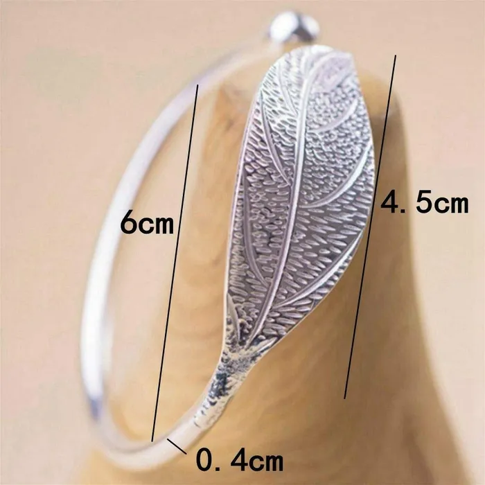 Yellow Chimes Earrings Yellow Chimes Kada Bracelet for Women Magic Open Leaf Shape Silver Plated Adjustable Wrist Band Cuff Bracelet for Women and Girls