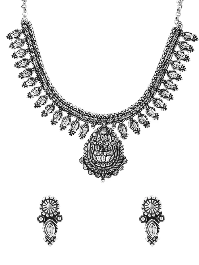 Yellow Chimes Earrings Yellow Chimes Oxidised Jewellery Set for Women Authentic Kolhapuri Work Handmade Silver Traditional Choker Necklace Sets for Women and Girls Yellow Chimes Earrings Yellow Chimes Oxidised Jewellery Set for Women Authentic Kolhapuri Work Handmade Silver Traditional Choker Necklace Sets for Women and Girls