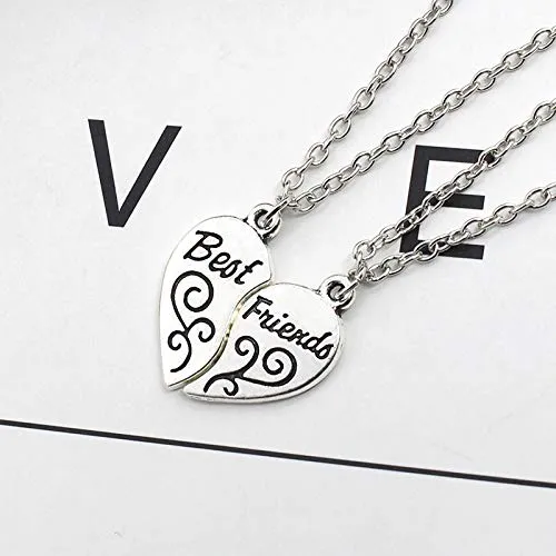 Yellow Chimes Earrings Yellow Chimes Pendant for Women Friendships Day Special Carved Heart Locket Best Friends 2 PCS Combo Necklace Chain Pendant for Girls and BoysBestie Gift