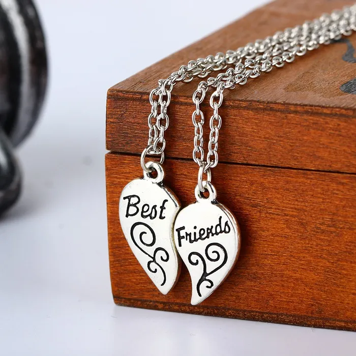 Yellow Chimes Earrings Yellow Chimes Pendant for Women Friendships Day Special Carved Heart Locket Best Friends 2 PCS Combo Necklace Chain Pendant for Girls and BoysBestie Gift