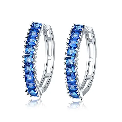Yellow Chimes Earrings Yellow Chimes Splendid Collection A5 Grade Crystals Line Blue Clipon Hoops Earrings for Women Girls Yellow Chimes Earrings Yellow Chimes Splendid Collection A5 Grade Crystals Line Blue Clipon Hoops Earrings for Women Girls