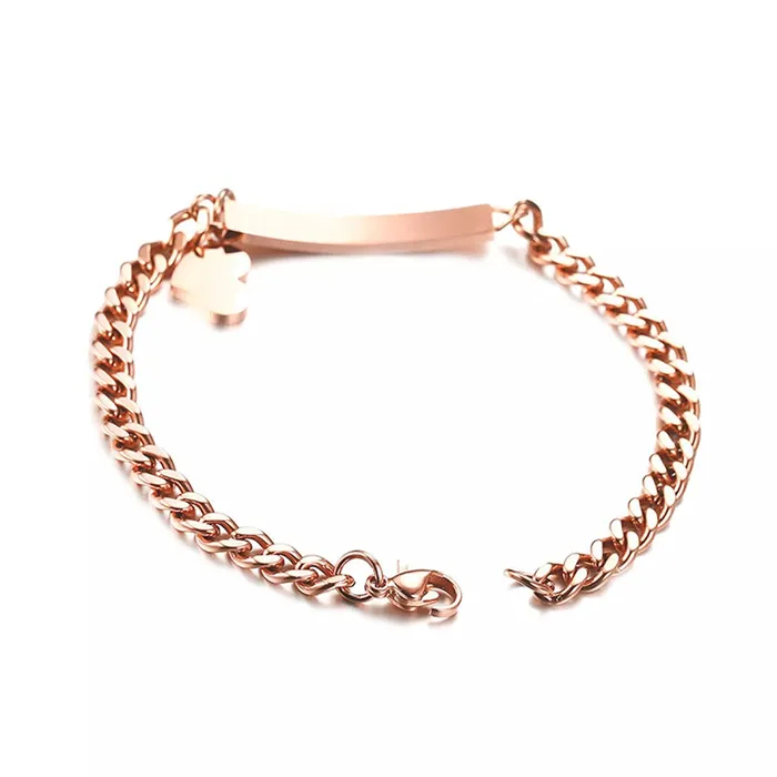 Yellow Chimes Earrings Yellow Chimes Stainless Steel Faith Hope Love Heartbeat Design Rose Gold Chain Tag Bracelet for Women and Girls