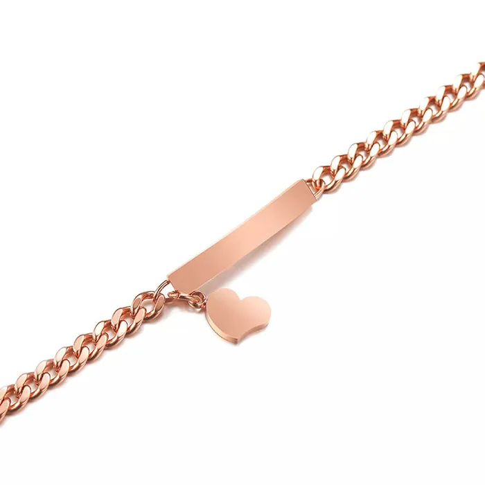 Yellow Chimes Earrings Yellow Chimes Stainless Steel Faith Hope Love Heartbeat Design Rose Gold Chain Tag Bracelet for Women and Girls