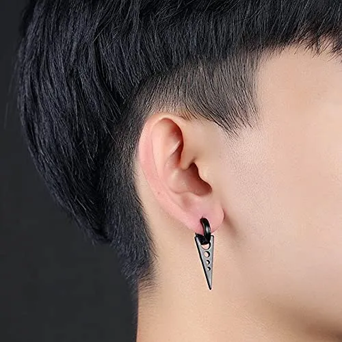 Yellow Chimes Earrings Yellow Chimes Stainless Steel Trendy Combo Hoop Earrings for Menand Boys