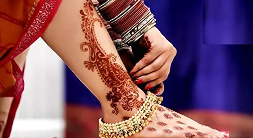 Yellow Chimes Earrings Yellow Chimes Traditional Designer Jhanjhar Wedding Payal Gold Plated Anklets for Women and Girls