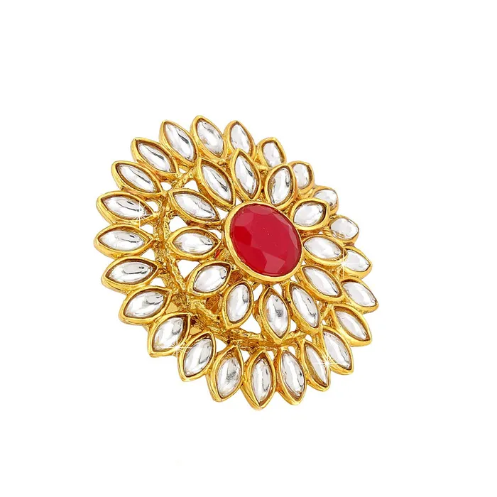Yellow Chimes Earrings Yellow Chimes Womens Traditional Red Cocktail Adjustable Stone Gold Plated Kundan Studded Cocktail Finger Ring Yellow Chimes Earrings Yellow Chimes Womens Traditional Red Cocktail Adjustable Stone Gold Plated Kundan Studded Cocktail Finger Ring