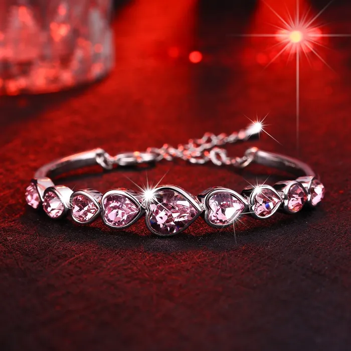 Yellow Chimes Exclusive Combo of 2 Pcs Opal Crystal Collection Floral Design Stylish Bracelet for Women and Girls Yellow Chimes Bracelets