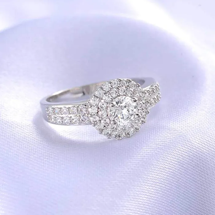 Yellow Chimes Exclusive Platinum Plated Cubic Zircon Crystal Valentine Gift Eternity Ring for Women Yellow Chimes Necklaces