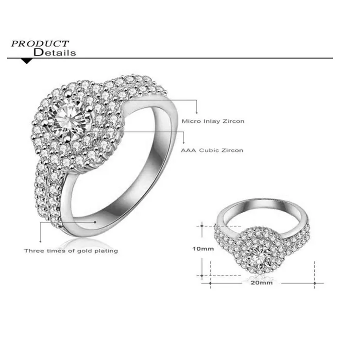 Yellow Chimes Exclusive Platinum Plated Cubic Zircon Crystal Valentine Gift Eternity Ring for Women Yellow Chimes Necklaces
