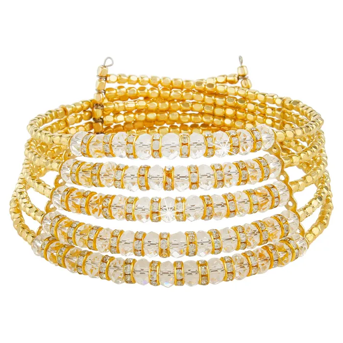 Yellow Chimes Exclusive Sparkling Crystals Beads Stylish Gold Plated Designer Choker Necklace for Women and Girls Yellow Chimes Necklaces