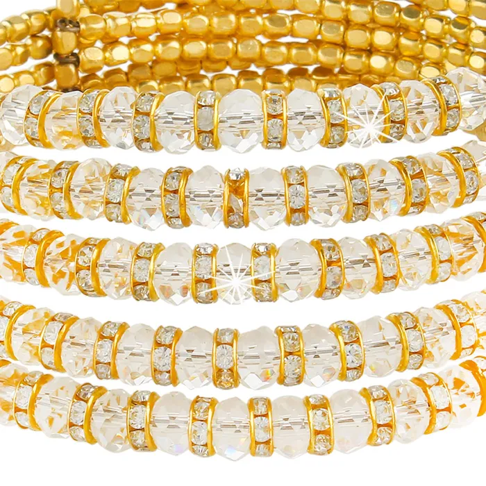 Yellow Chimes Exclusive Sparkling Crystals Beads Stylish Gold Plated Designer Choker Necklace for Women and Girls Yellow Chimes Necklaces