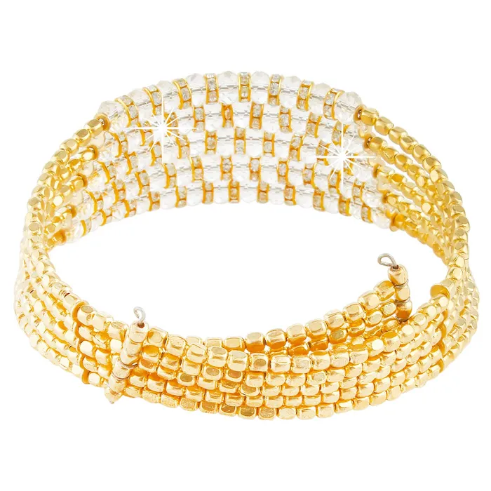 Yellow Chimes Exclusive Sparkling Crystals Beads Stylish Gold Plated Designer Choker Necklace for Women and Girls Yellow Chimes Necklaces