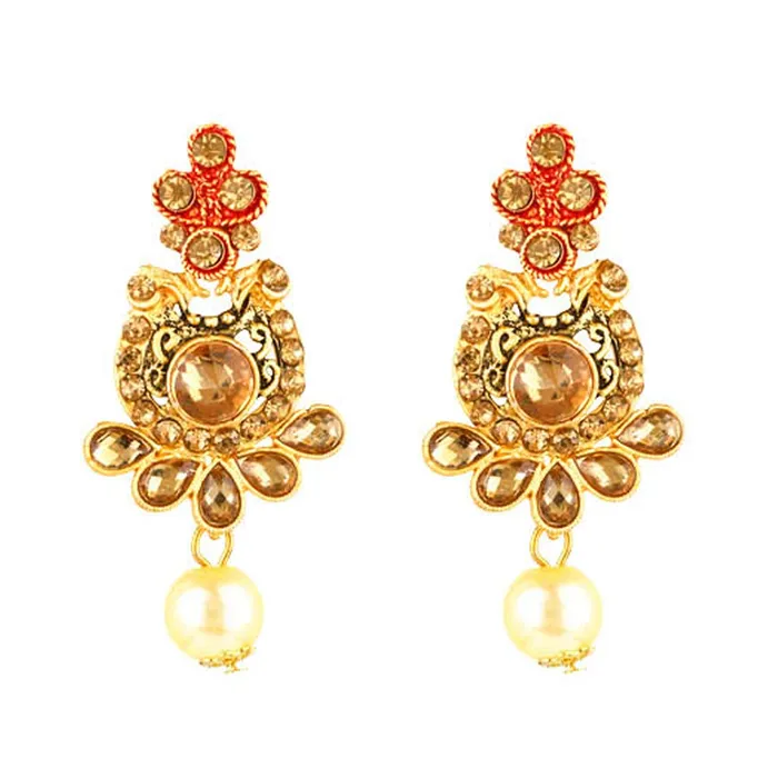 Yellow Chimes Exquisite Kundan Studded Meenakari Work Gold Plated Jewellery Necklace Set for Women and Girls Yellow Chimes Necklaces