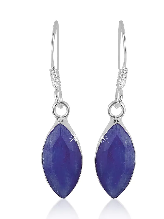 Yellow Chimes Gemstone Corrundum Sapphire 925 Sterling Silver Hallmark and Certified Purity Drop Earrings for Women and Girls Yellow Chimes Earrings