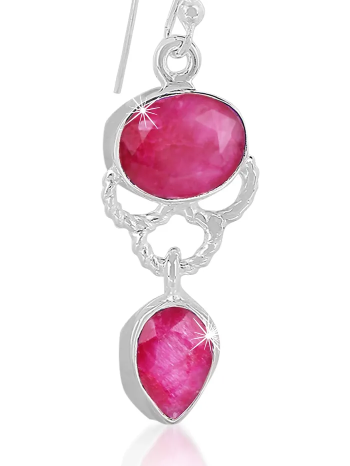 Yellow Chimes Gemstone Garnet Quartz 925 Sterling Silver Hallmark and Certified Purity Drop Earrings for Women and Girls Yellow Chimes Earrings