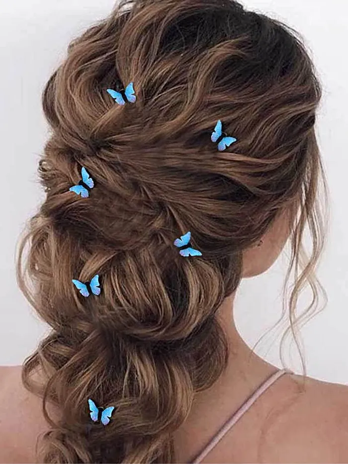 Yellow Chimes Hair Pins for Women Girls Hair Accessories for Women Hair Pin 10 Pcs Purple Butterfly Bobby Pins for Hair Pins for Girls Bobby Pins fro women Gift for Women and Girls Yellow Chimes Rings