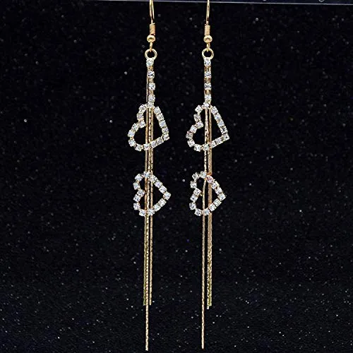 Yellow Chimes Hanging Hearts Gold Chandelier Earring for Women Girls Yellow Chimes Bracelets