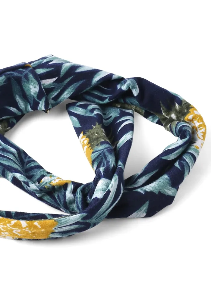 Yellow Chimes Head Bands for Girls Headbands for Women Fabric Leafy Printed BlueGreen Headband Hair Accessories for Women and Girls Yellow Chimes Necklaces