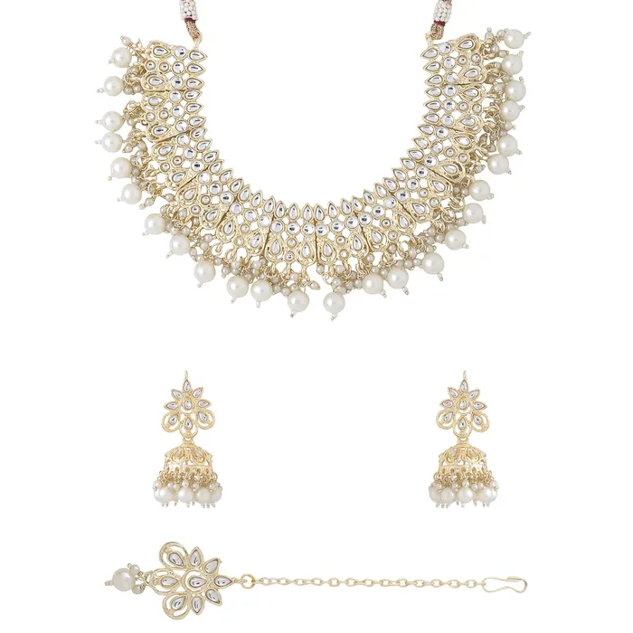 Yellow Chimes Jewellery Set for Women and Girls Kundan Necklace Set Gold Plated Kundan Studded White Beads Drop Necklace Set Birthday Gift for girls and women Anniversary Gift for Wife Yellow Chimes Necklaces Yellow Chimes Jewellery Set for Women and Girls Kundan Necklace Set Gold Plated Kundan Studded White Beads Drop Necklace Set Birthday Gift for girls and women Anniversary Gift for Wife Yellow Chimes Necklaces