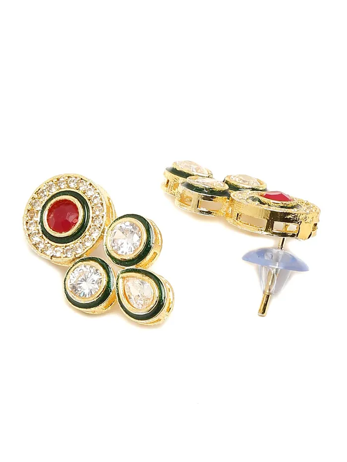 Yellow Chimes Kundan Jewellery Set for Women Red Beads Jewellery Set Ethnic Traditional Choker Necklace Set with Earrings for Women and Girls Yellow Chimes Necklaces