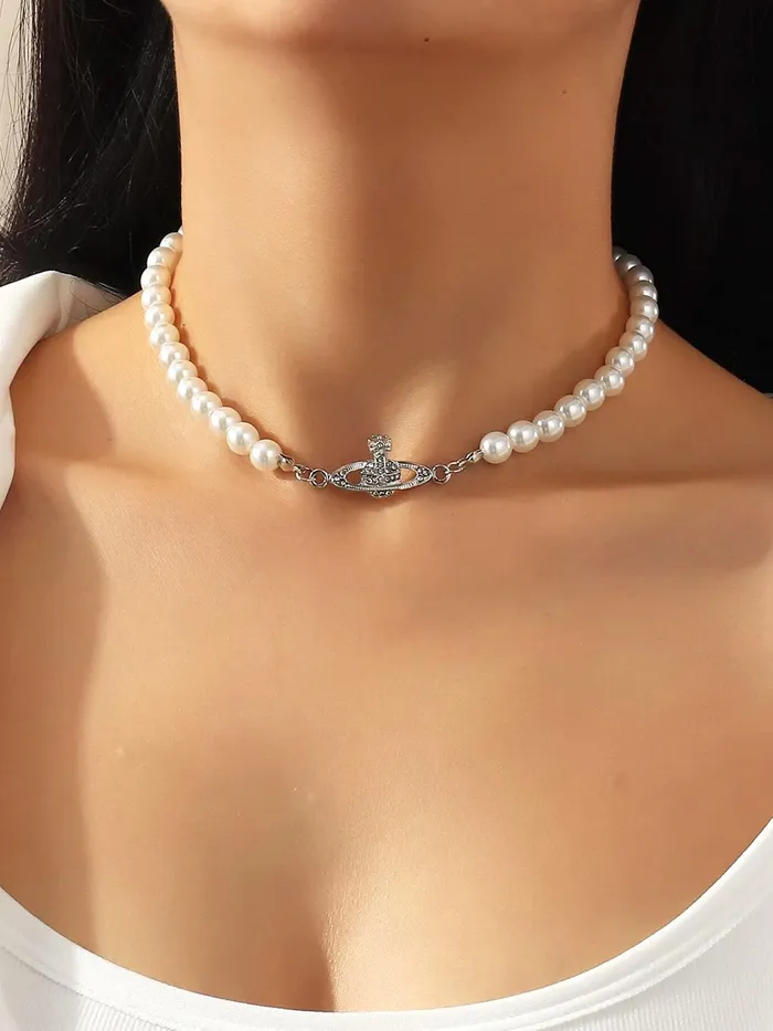Yellow Chimes Necklace for Women and Girls Fashion White Pearl Necklace for Women Western Multi Layer Pearl Choker Necklace for Girls Birthday Gifts For Women Valentine Gift for Girls Yellow Chimes Rings